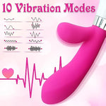 G-Spot Rabbit Vibrator Dildo Clitoris Stimulator, Silicone Nipple Massager With 10 Vibration Modes For Women, Waterproof Adult Sex Toys For Couples