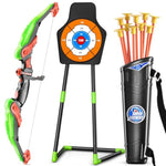 Bow And Arrow Set For Kids With Led Lights-Archery Set With 10 Suction Cup Arrows, Quivers & Standing Target, Outdoor Toys For Kids Boys & Girls Ages 3-12 Years Old