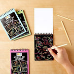 8 Pack Rainbow Scratch Paper Pads for Kids with Wooden Styluses, 10 Sheets (5.5 x 3.9 In)