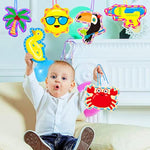 12 Pack Summer Beach Lacing Cards for Kids, Double-Sided Preschool Sewing Activity
