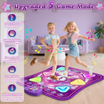 Dance Mat For Girls, Light-Up 6-Button Dance Pad With Wireless Bluetooth & 5 Game Modes, Kids Electronic Dance Mats Musical Dancing Toys Christmas Birthday Gifts For Boys Girl Aged 3 4 5 6 7 8 9 10+