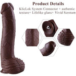 12.4”Monster Dildo For Premium Sex Machine With Kliclok System Connector - Designed For Advanced Women - 9.4“Insertable Length?6.2”Girth - Amazing Series