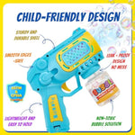 Toys For 3+ Year Old Boys Girls: 2 Pack Bubble Gun Machine With Bubble Solution, Kids Toys For Ages 3-5 4-6 5-7, Outdoor Outside Toy For Kids Ages 4-8, Gifts For 3 4 5 6 7 8 Year Old Boys Birthday