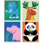 4 Pack Framed Paint by Numbers Kit for Kids Ages 6-12, Animal Canvas Painting Set