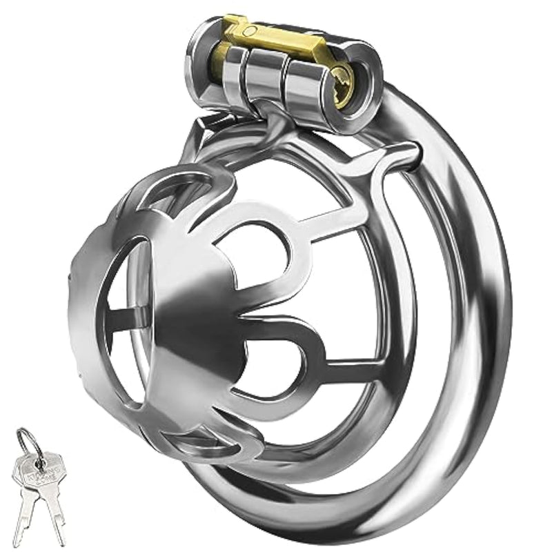 Stainless Steel Chastity Cage Male Chastity Device Cock Cage Locked Penis Cage Sm Bondage Gear Chastity Sex Toy For Men (1.96 Inch)