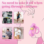 Male Chastity Cage Device - Lightweight Cock Cage With 3 Testicle Space Connection & 4 Cock Rings, Double Metal Lock Penis Cage With 5 Disposable Lock, Bondage Gear & Accessories Adult Sex Toy For Men