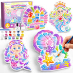 Mermaid Stepping Stone Kit for Kids, Arts and Crafts Activity Set by D-FantiX