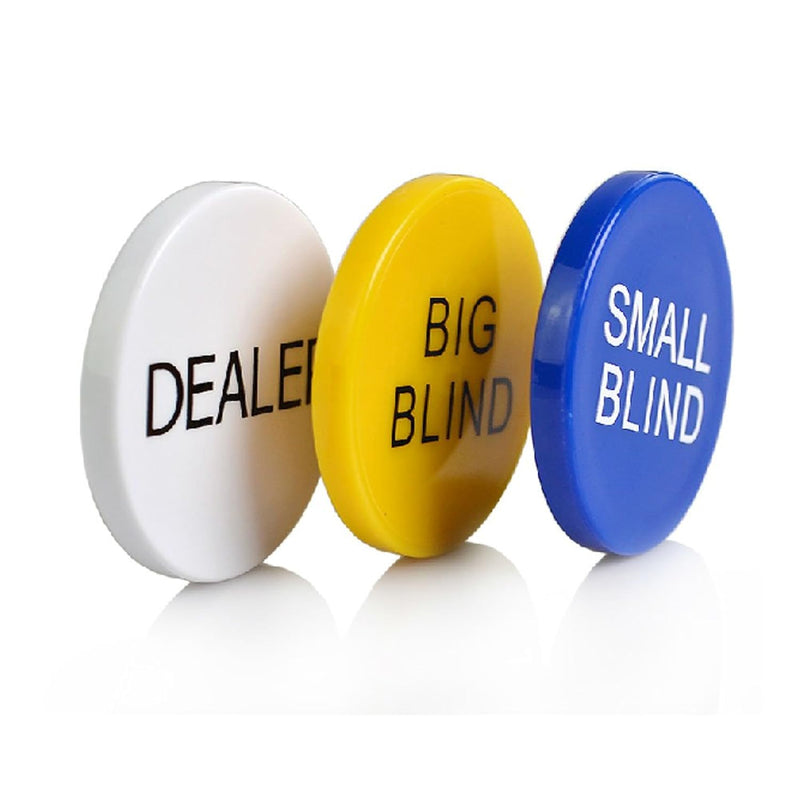3pcs Small Blind, Big Blind and Dealer Poker Buttons