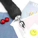 Fox Tail Anal Butt Plug Sex Toys For Cospaly (Black)