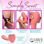 Simply Sweet G-Spot Silicone Dildo For Men, Women, & Couples. G-Spot Curved Dildo Made With Premium Silicone Wide Heart Shaped Base Firm & Flexible. 1 Piece, Pink.