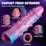 Penis Sleeve Monster Cock Sleeve, Penis Extender Fantasy Penis Enlarger With Silicone Cock Ring, Reusable Penis Sheath Soft Pennis Girth Sleeve To Enlarge And Prolong, Sex Toys For Men Couples