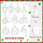 60 Sets Christmas Suncatchers Craft Ornaments Window Art Kits for Home Decoration