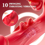Vibrator Thrusting Dildo Sex Toys For Women - 4In1 Rose Toy With 10 Thrusting, Wiggling, Licking & Vibrating, Rabbit Vibrator For G Spot Clit Anal Stimulator, Adult Sex Toy For Women Couple