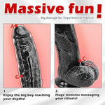 Realistic Dildo, 12.6 Inch Huge Dildos With Powerful Suction Cups For G-Spot Stimulation And Anal Play, Soft Lifelike Fake Penis Big G Spot Dildo Adult Sex Toy For Women Men Couple Pleasure