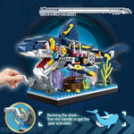 Shark Building Block Set, Ocean Building Set, Cool Mechanical Rotatable Shark Toys, Birthday Creative Ideas Gifts For Kids Adults (499 Pcs)