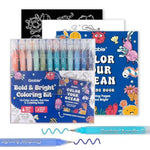 Acrylic Gel Pens Coloring Kit with 12 Ocean Colors, Perfect for Adults and Kids