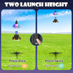 Rocket Launcher For Kids, 200 Ft Self Launching Motorized Rocket Toy With Led And Safety Parachute Land, Outdoor Toys Cool Birthday For Boys Ages 8-12 (Orange)