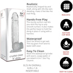 Crystal Clear 8 Inch Dildo, Realistic Dildo With Suction Cup, Lifelike Soft Texture, Waterproof, Easy To Clean Fake Penis, Adult Sex Toys For Women, Men, Anal & Couples, Clear 8 In