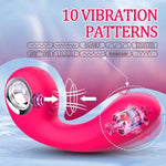 Vibrator Sex Toys Thrusting Dildo, Clitoral Nipple Vibrators Sex Stimulator With 10 Powerful Vibrating Modes For Vagina Anal Stimulation, Adult Sex Toys For Women Couples (Rosy Red)