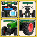 Remote Control Tractor Toy,Rc Tractor Set & Truck And Trailer,Truck Toys With 2 Rechargeable Batteries,Light,Farm Toys Include Cows,Sheep And Hay Bales,Toys For 3 4 5 6 7 8 Years Old Boys Girl
