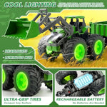 Remote Control Tractor Toy, Kids Rc Tractor Set With Truck & Trailer And Light/Loading/8 Wheel, 2.4 Ghz Rc Farm Vehicle Toys, Animal Farm Kids Toy For 3 4 5 6 7 8 9 Year Old Boys Girls Birthday Gift