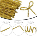 Gold Pipe Cleaners Chenille Stems, 100-Piece Set