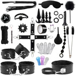 Bdsm Bondage Kit Sex Toys 8 Pcs Sex Bondage Set For Beginners Ball Gag Bondage Rope Bdsm Kit For Couples (Black, 33Pcs)