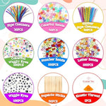 3000 Pcs Arts & Crafts Supplies Kit for Kids with Pompoms, Pipe Cleaners & DIY Materials