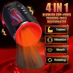 Male Masturbator Penis Training Vibrator - 4 In 1 Male Sex Toys For Men With 3 Rotating & 5 Sucking & 10 Vibrating Modes Blowjob Sex Machine With Testicle Stimulator Adult Toys For Increase Endurance