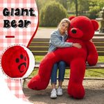 Red Bear 70'' Large Stuffed Animal Plush Cute Huge 6 Feet Tall Light Brown Stuffed Bear Valentines Day Gift For Girlfriend Wife Lover Birthday Present