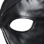 Sex Bondage Hood With Horns. Bdsm Mask And Sexy Fetish Cosplay Fantasy Costume For Women, Men & Adult Couples. Machine Washable, Vegan Leather, Black, One Size Fits Most