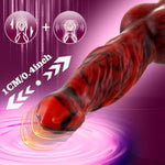 Thrusting Dildo Vibrator, 9.13 Inch Silicone Big Monster Dildos With 7 Thrusting And 7 Vibration Mode, G Spot Sex Toys With Suction Cup For Women,Men,Red-Black