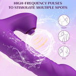 Thrusting Rabbit Vibrator Women Sex Toy, Vibrating Dildo G Spot Clitoris Stimualtor With 3 Thrust 7 Vibration Pulsing Modes, Nipple Anal Adult Sex Toy For Female Couple