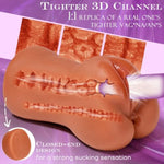 Brown Realistic Male Masturbator with 3D Deep Textured Vagina and Tight Anus for Men's Pleasure