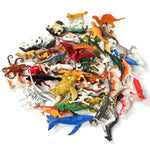 60 Pcs Assorted Dinosaur, Ocean, Sea, Farm, Jungle, Wild Animals & Dinosaurs Figure Realistic Plastic Zoo Play Set - Small Toys For Kids, Cupcake Topper, Party Favors