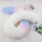32In/80Cm Overlength Metal Lengthen Fox Tail Anal Plug. Cosplay Soft G-Spot Vagina Stimulator Training Thrusting Orgasm Tease Masturbator Sex Toy For Women Female Men Male Unisex
