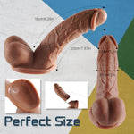 Sex Toy For Women 7.87 Inch Realistic Silicone Dildo, Body-Safe Material Strong Suction Cup Ultra Soft Lifelike Thick Anal Dildo For G Spot Stimulator With Curved Shaft And Balls Throat Trainer