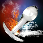 Crystal Glass Anal Plug,Anal Plug For Comfortable Long-Term Wear Glass Butt Plug With Curved Based & Long Stem Tapered Prostate Massager Sex Toy Anal Expander Sex Toys For Men Women(S)
