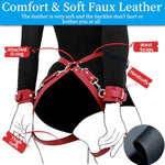 Sex Bondage Bdsm Toys Kit Restraints Set For Couple, Sex Things For Couples Kinky Sex Toy For Women With 2 Wrists Cuffs And Thigh Waist Straps, Sm Sex Straps (Red)