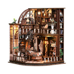 Bacchus Book Loft Miniature House Kit with LED Light Insert, DIY Book Nook Craft Kit for Beginners