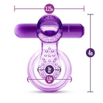 Blush Play With Me Lick It - Vibrating Double Strap Penis Ring With Clit Licking Tongue Stimulator, Soft Stretchy Cock Ring W/Bullet Vibe Love Zone Tickler, Ipx7 - Adult Sex Toy For Couples -(Purple)