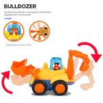 Friction Powered Cars Push And Go Trucks Construction Vehicles Toys Set Of Tractor Bulldozer Dump Truck Cement Mixer For Baby Toddlers Infants Boys Gifts