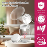 Nenesupply Pump Parts Compatible with Spectra S2 S1 9 Plus Breast Pump to Replace Spectra Pump Parts S2 Accessories Flange 17mm Duckbill Valve Tubing Pumping Bottles Backflow Protector (17mm x 4 Sets)