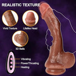 9" Realistic Silicone Thrusting Dildo Vibrator With Heating & Suction Cup, 3 Thrust & 9 Vibration Modes For G-Spot & Anal Stimulation, For Women & Couples