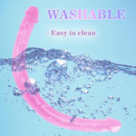 Lover Luxe Double-Ended Dildo Waterproof Jelly Double Dongs Realistic Dildo Penis Cock Anal Butt Plug Massager G-Spot Stimulation Orgasmic Adult Sex Toys For Women Men (Pink, L)