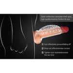 Penis Sleeve For Men Sex Toys Penis Extender Girth Sleeve With Ball Stretcher Penis Ring Delay Ejaculation Stronger Erection Enhancement, Adult Sex Toys Cock Sleeve For Couples Transparent