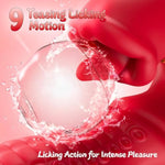 Rose Sex Toys Vibrator Adult Toys For Women, 9 Licking & Swing Modes Thrusting Vibrator Dildo, G Spot Vibrator Clit Stimulator Tongue Toy For Women, Sexual Pleasure Tools For Female Couples