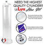 2.00" X 9" Penis Pump Vacuum Cylinder, Seamless Untapered Clear Acrylic Adult Toy With Measurement Marks And Locking Fitting