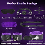 Bdsm Sex Bondage Kit Restraints - 12Pcs Sets With Adjustable Handcuffs Collar Ankle Cuff Blindfold Feather Tickler Anal Plug Adult Games Sex Toys For Men Women Couples Purple