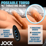 Jock Poseable Torso With Thrusting Dildo For Men Women & Couples. Soft & Stretchy Real Feel Premium Textured Inner Tunnel Latex & Phthalate-Free. 1 Piece - Medium